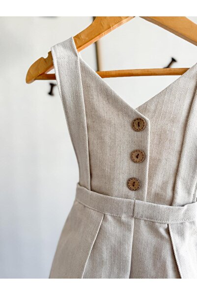 Sis and Bro According to the Vest Appearance Shorts Salopet , 100% Cotton , Herringbone Pattern , Children's Special Day Clothing