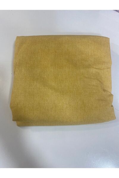 CANDAN ÇEYİZ Double Sheets Elastic Cotton Mustard Checkered Duvet Cover Set with 4 Pillow Cases (Gift)