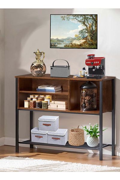 AGD Console table, coffee storage cabinet, entryway sideboard, open shelves, for kitchen dining room