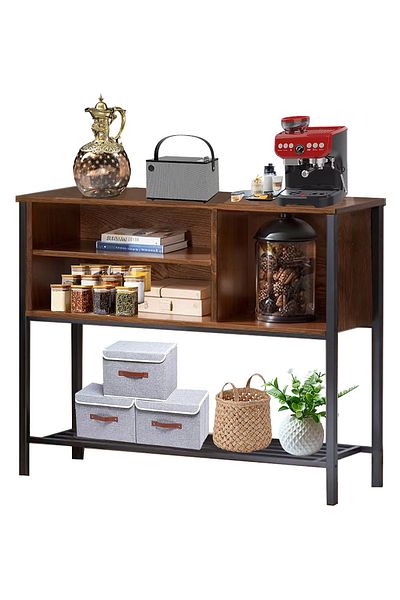 AGD Console table, coffee storage cabinet, entryway sideboard, open shelves, for kitchen dining room
