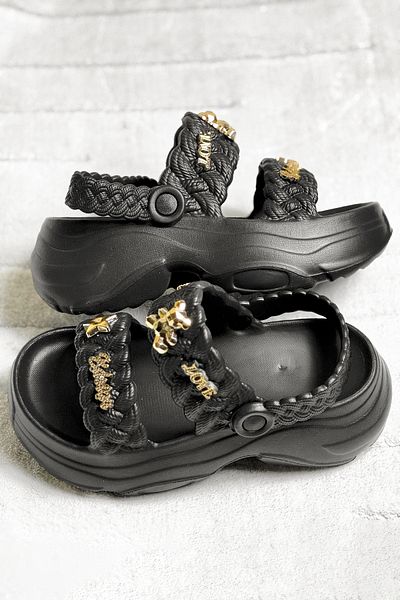Ayakkabı Durağı Women's Heeled Soft Sole Stone Sandals Slippers