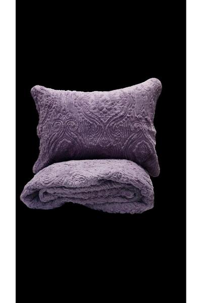 CEYLİNE HANDY KÜRKLÜ ÇİFT KİŞİLİK YATAK ÖRTÜSÜ LAVİNYA MOR