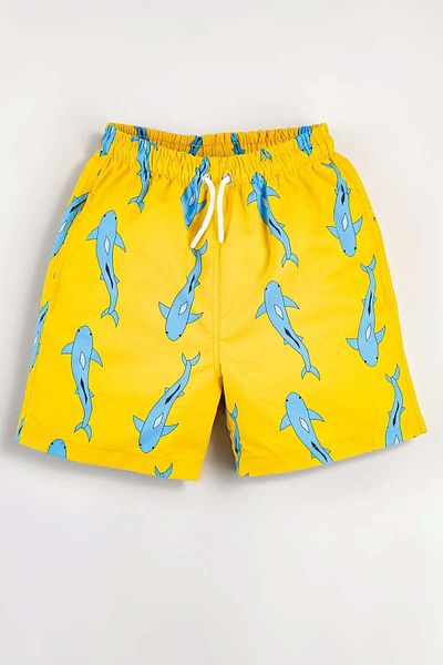 Gold Class Kidswear Ανδρικά - κίτρινο θαλάσσιο σορτς με σχέδιο καρχαρία