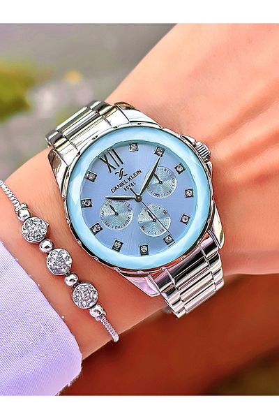Daniel Klein Cut Glass Women's Wristwatch. with Light Glass Design and Sturdy Steel Band 2 Years Warranty