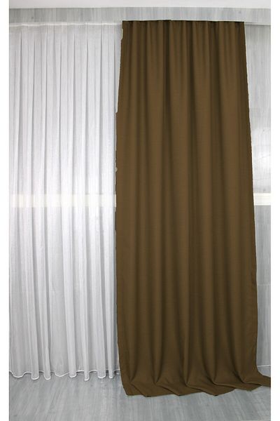 MebelPort Curtain Linen Foundation Rustic and Cornice Suitable Straight Planting