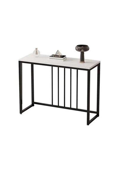 Generic Entryway Console Table, Narrow MDF Side Table, Stainless Steel Frame and Bases