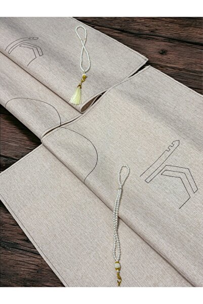 AYHANHOME Heart Minimal Kaaba Κεντημένο λινό ζευγάρι Χαλιά προσευχής Δώρο προίκα