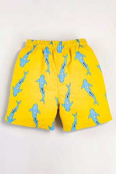 Gold Class Kidswear Ανδρικά - κίτρινο θαλάσσιο σορτς με σχέδιο καρχαρία