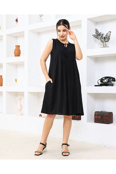 HANIMCA GİYİM Women's Summer Tassel Dress - 100% Viscose Cotton