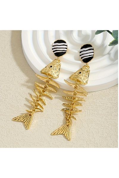 mos&more Brand Earrings, Gold Fish Stylish Women's Earrings