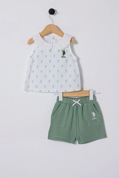 U.S. Polo Assn. U.S. Polo Assn. Baby Girl 2-Piece Set - White