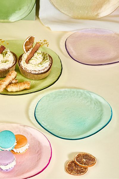 Lora Bianca Flare 12 Piece Colorful Serving Plate and Cake Plate Set