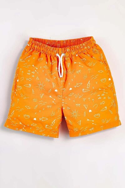Gold Class Kidswear Holiday Concept Printed Corded Lined Boys' Sea Shorts
