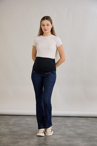 Işşıl IŞŞIL 4558-Pantaloni din denim cu picior evazat cu bandă elastică pentru abdomen pentru gravide