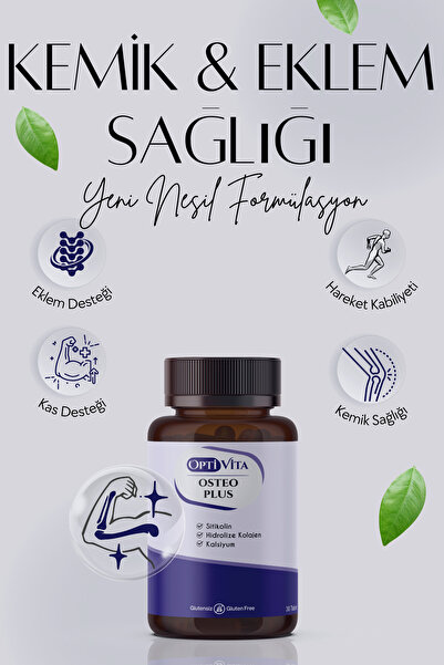 Optivita Osteo Plus 30 Tablet Kalsiyum, Magnezyum, Sitikolin, Kollajen, Çinko D Vitamini Çinko Bakır Selenyum