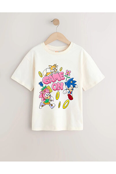 Little Aden تي شيرت سونيك قطني كبير الحجم للفتيات