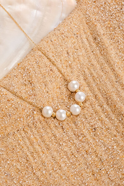 Safir Kuyumculuk 14 Ayar Altın Tasarım Inci Kolye - 1,90 gram Saf Altın - 42 ...