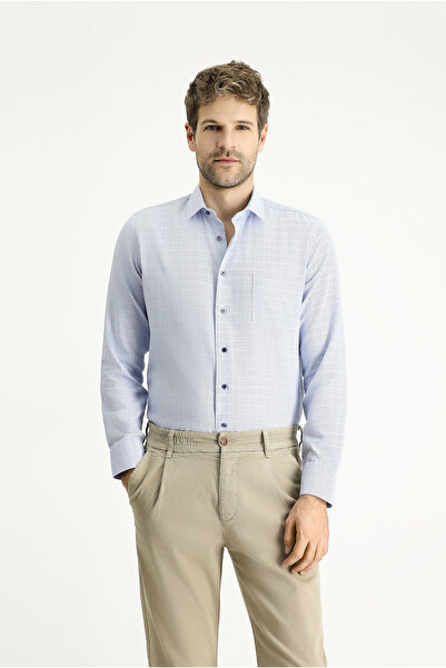 Kiğılı Cămașă din bumbac slim fit cu model în carouri - mânecă lungă, fără că...