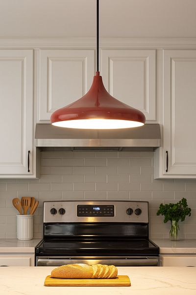 Modavize Nil Modern Metal - Red Single Chandelier - Living Room, Kitchen, Cafe Plaster
