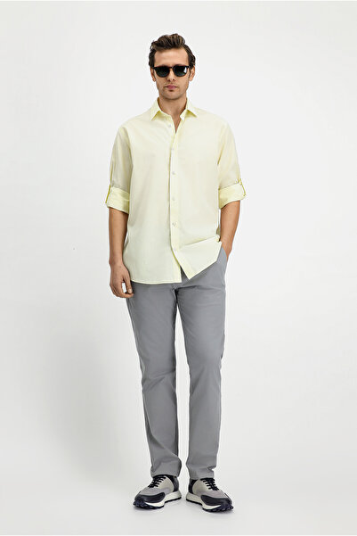 Kiğılı Uzun Kol Regular Fit Çizgili Pamuklu Kolay Ütülenebilir Gömlek