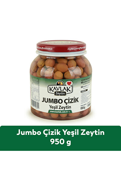 Kavlak Zeytin 950 gr Pet Jumbo Çizik Yeşil Zeytin
