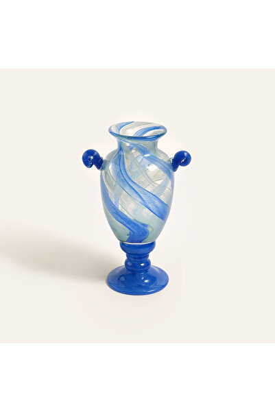 Zsa Zsa Zsu Baıta Cam Vazo 23x15x33 Cm Mavi