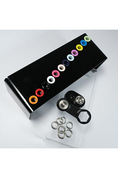 Klinkshop Number 5 Mixed Colors Eyelet Hammer Application Apparatus and 150 Pieces 8.5mm Eyelet Kit