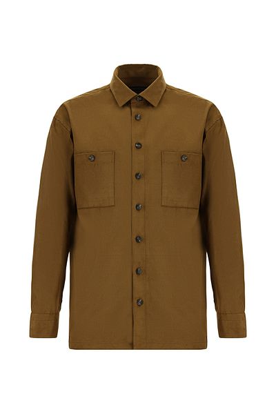 Abdullah Kiğılı Long Sleeve Oversize Suede Shirt