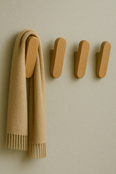 wooden hands %100 Masif Kayın Ahşap Duvar Askısı | 4'lü Set | Duvara Monte | Doğal, Şık, Minimal