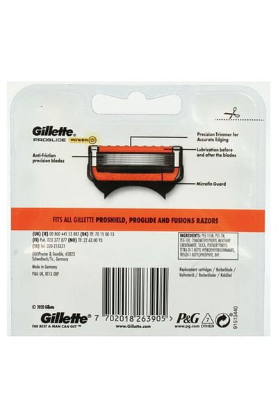 Gillette Fusion Proglide Power Blades 4pcs(5576) --- Gillette Fusion Proglide Power Razor Blades 4pcs