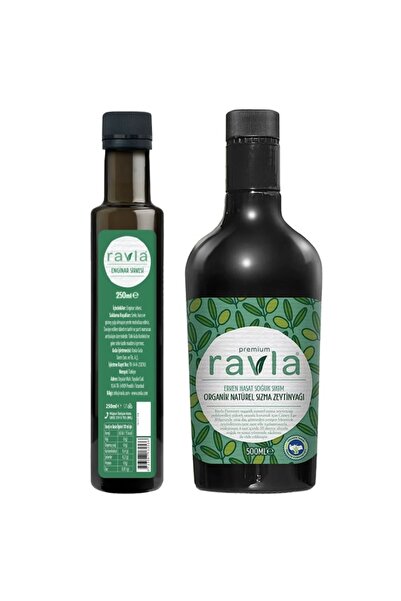Ravla 2'li Ürün - Enginar Sirkesi - 250ml / Yüksek Polifenollü Organik Naturel Sızma Zeytinyağı - 500ml