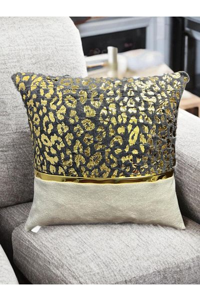 DECORA CASA HOME COLLECTİON غطاء وسادة مزخرف مصنوع من ريش الأرنب الناعم مقاس 45x45