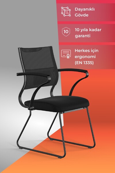 METTA Ergolife Sit Air Bekleme Koltuğu | Metal Ayaklı, Bel Destekli, Fileli, ...