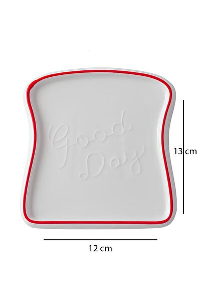 HOMİNG Homing Breakfast and Toast Ceramic Presentation Plate Set 4 Pieces Black Detailed