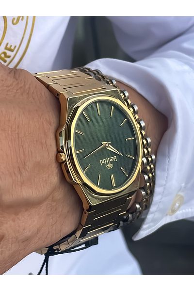 Bentini Men's Wristwatch - Guaranteed, Waterproof and Rustproof, Colorfast Steel Cord and Case