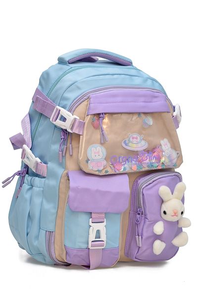 ELATAE Orthopedic Luxury Fabric Multi-Eye Children's Primary School Backpack School Bag 1461
