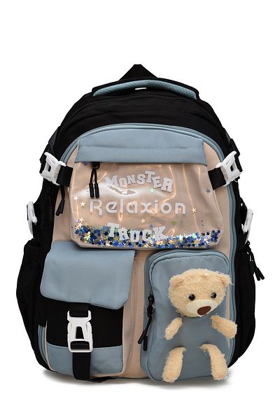 ELATAE Orthopedic Luxury Fabric Multi-Eye Children's Primary School Backpack School Bag 1461