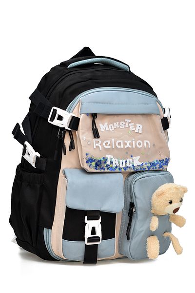 ELATAE Orthopedic Luxury Fabric Multi-Eye Children's Primary School Backpack School Bag 1461