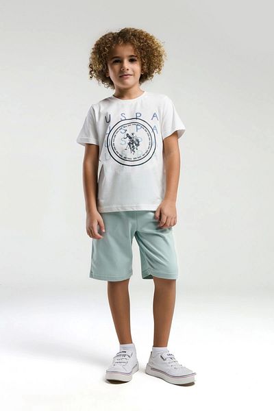 U.S. Polo Assn. Boy's Bermuda Suit - White