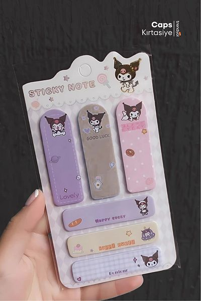 caps office 1 Piece Sanrio Character Sticky Note Paper Set – Kuromi My Melody Cinnamoroll Memo Pad