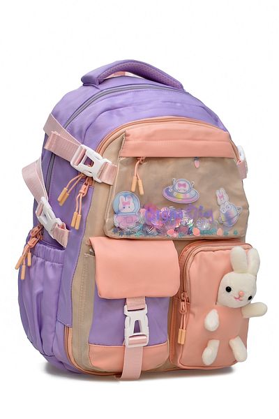 ELATAE Orthopedic Luxury Fabric Multi-Eye Children's Primary School Backpack School Bag 1461