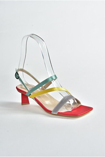 Fox Shoes Red/green Satin Fabric Women's High Heel Shoes M518067504