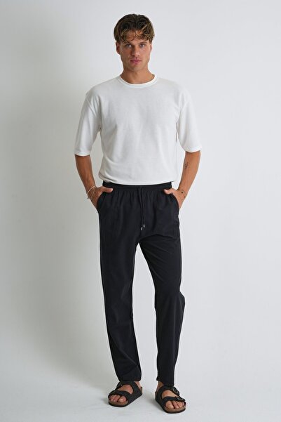 Dechers Erkek Büyük Beden %100 Pamuk Keten Görünümlü Pantolon E206