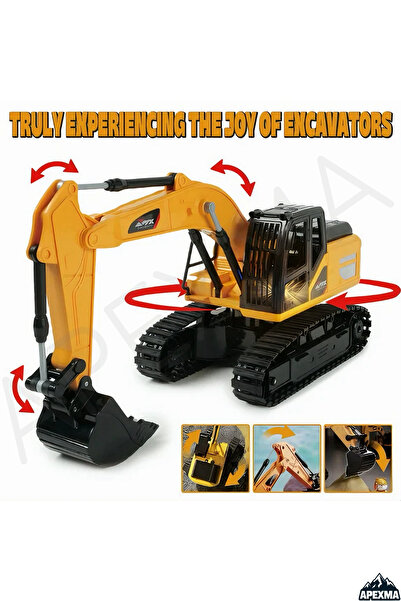 Apexma Oyuncak Uzaktan Kumandalı Full Fonksiyon Şarjlı Paletli Hareketli Kepçeli Rc Ekskavatör