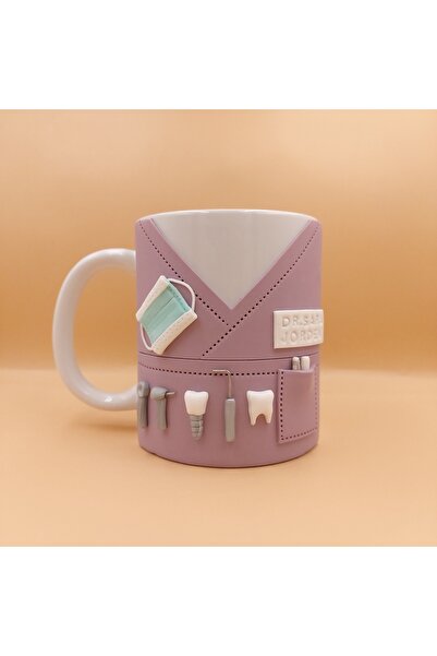 kuphane Kişiye Özel El Yapımı Diş Hekimi Hediyesi, Doktor Kupa Bardak, 3d Kah...