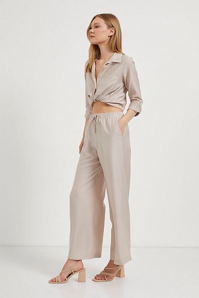 Arma Life Pantaloni largi texturați pentru femei, cu talie elastică