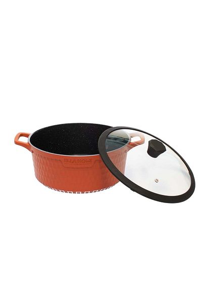 Ella Home Italia Cast Aluminum Pot With Lid, Ella Home, Cherry, 6.3l, 28 Cm