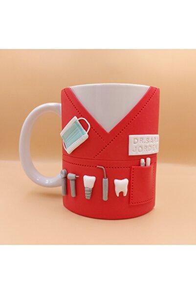 kuphane Kişiye Özel El Yapımı Diş Hekimi Hediyesi, Doktor Kupa Bardak, 3d Kah...