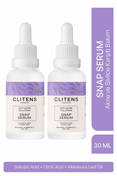Clitens Snap Serum 2 x 30 ml – Akne, Sivilce, Siyah Nokta Karşıtı Soyulabilir Yüz Serumu