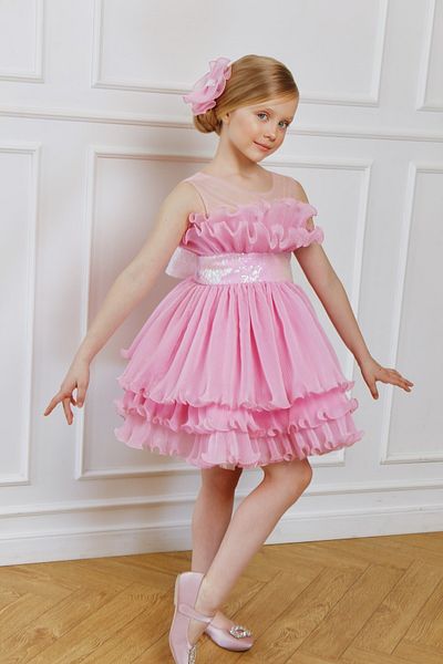 By Feyza Kids Collection κοριτσίστικο "ροζ παραμύθι" φόρεμα πριγκίπισσας & βραδινό φόρεμα-συμπεριλαμβανομένης της αγκράφας φιόγκου